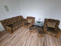 Komfortowy Komplet Wypoczynkowy - sofa,  2 fotele, 2 pufy