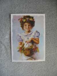 Dziewczynka z zajączkiem 

oryginalna pocztówka.