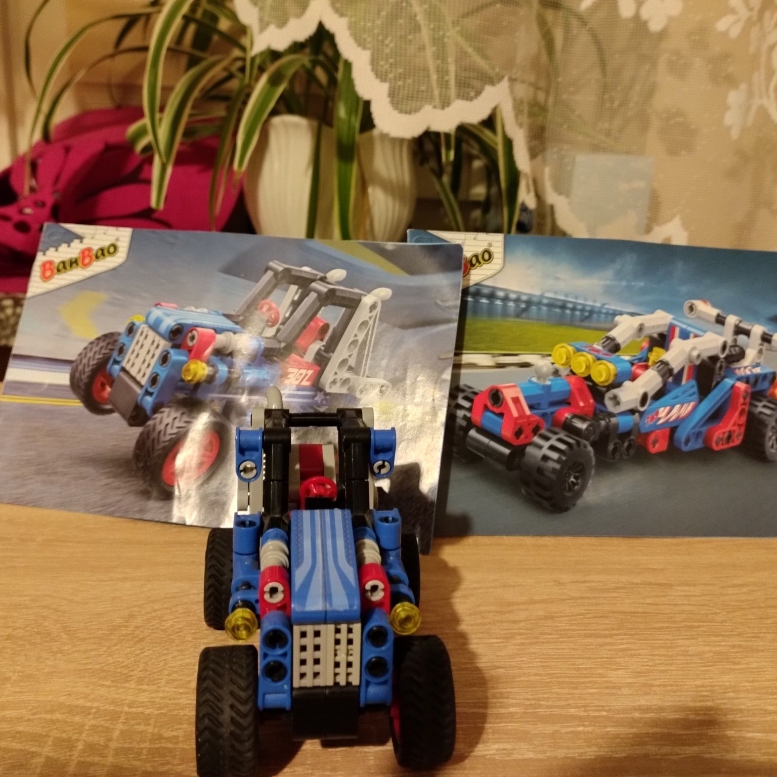 Klocki technic 2w1 długa wyścigówka i traktor
