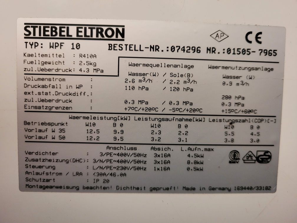 Pompa ciepła STIEBEL ELTRON 7 / 10 / 12 KW woda woda gruntowa