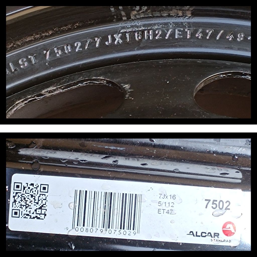 Felgi Stalowe BMW 1 F40 2 F45 7.0" x16 ET47 5x112 Czujniki TPMS 5x112