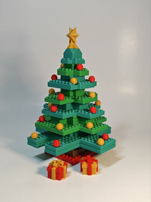 3D-ялинка з кубиків LEGO-стилю Святковий декор/ подарунок дітям