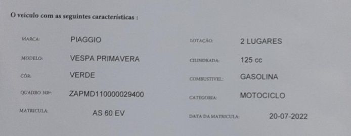 Vespa Primavera como nova