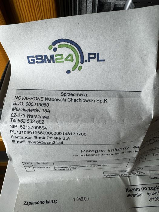 Garnin forerunner 255