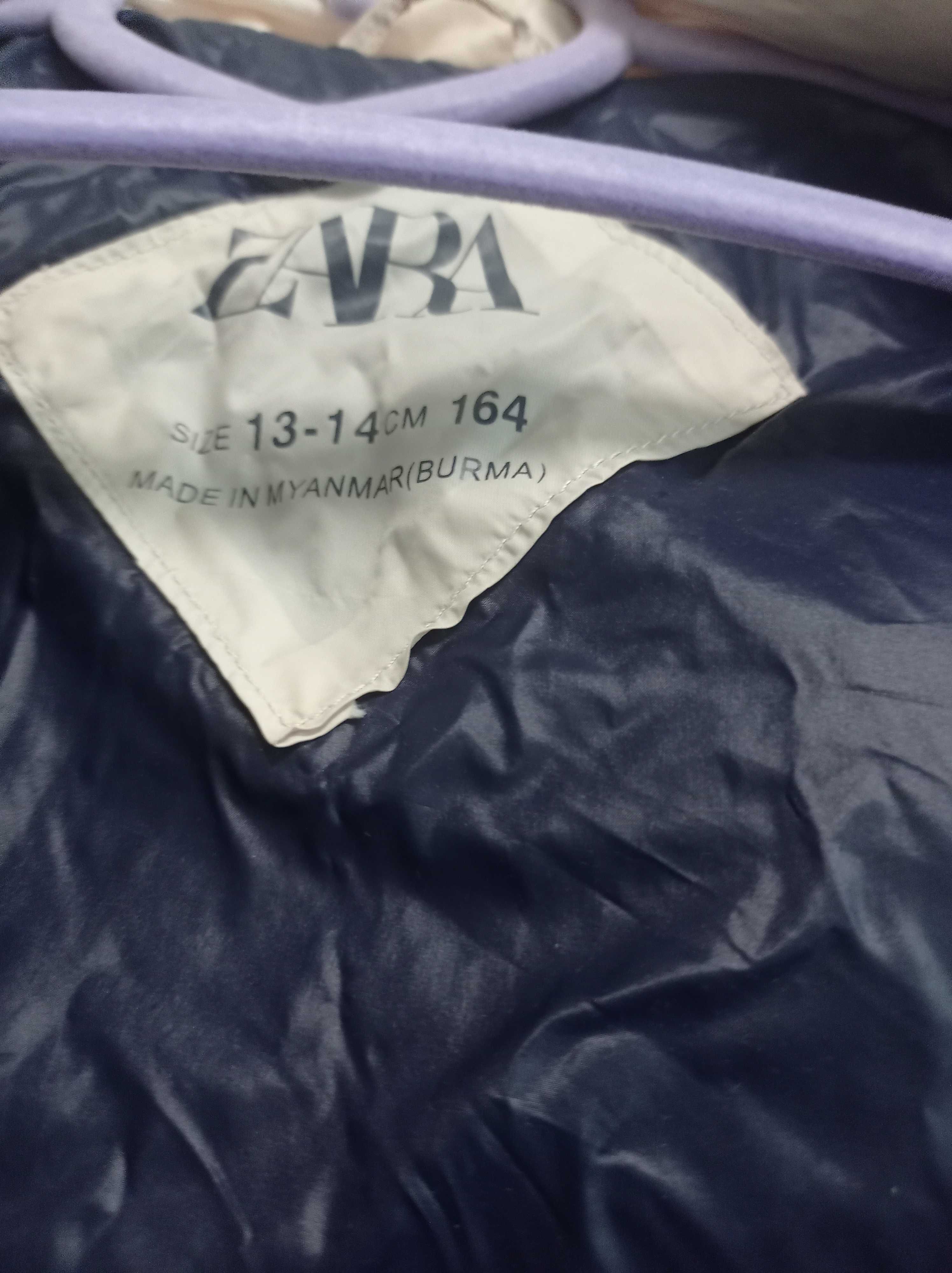 Зимовий пуховик Zara оригінал,  дівчинка 10-12 років б/у