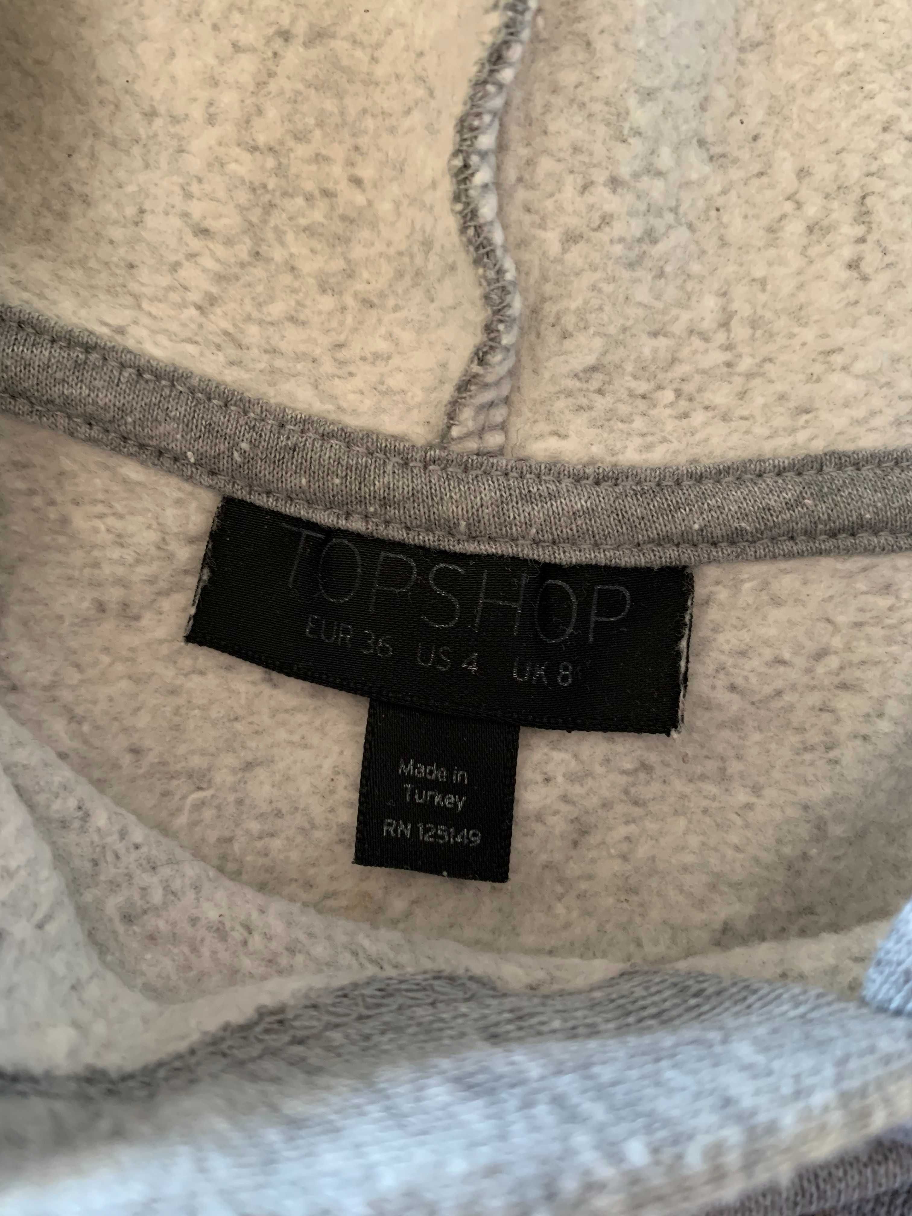 Szara bluza z kapturem Topshop