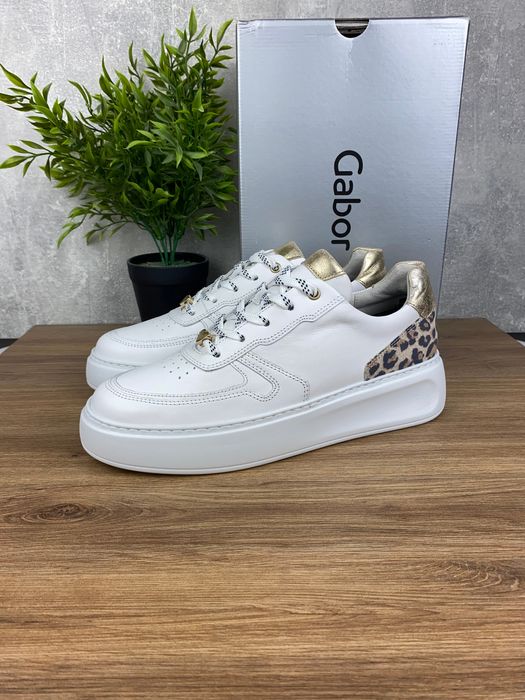 Buty damskie Gabor r. 40,5 – eleganckie sneakersy z motywem panterki
