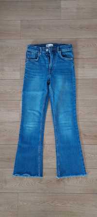 Spodnie jeansy flared rozszerzane dzwony Zara r. 32 XXS