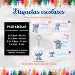 Pacote etiquetas escolares • 159 etiquetas + 1 identificador de mochila