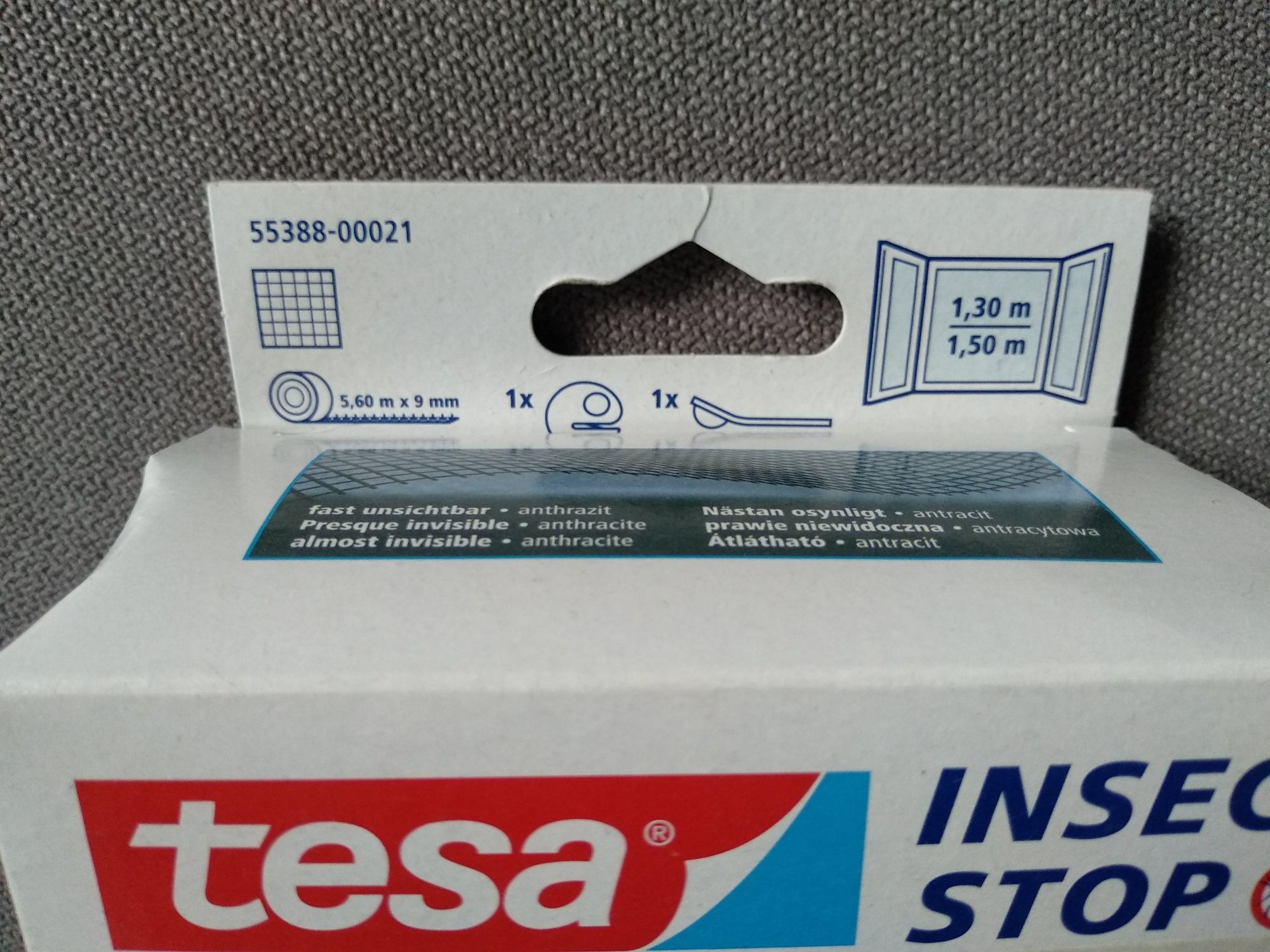 Moskitiera okienna na rzep Tesa Comfort 1,3x1,5m czarna