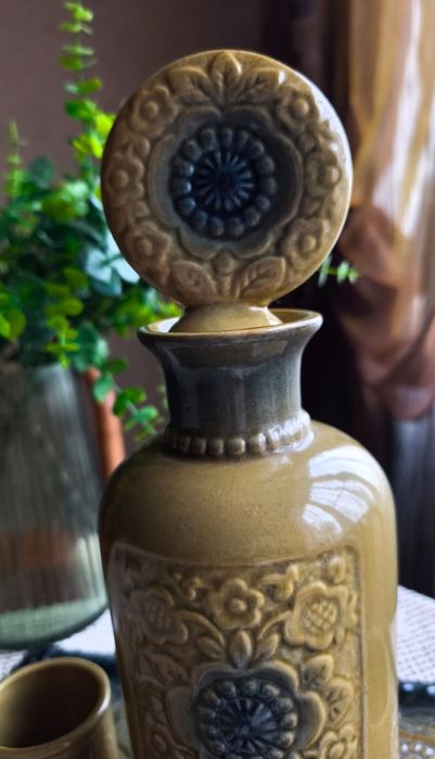 Графин набор для вина блюдо поднос солонка майолика керамика посуда