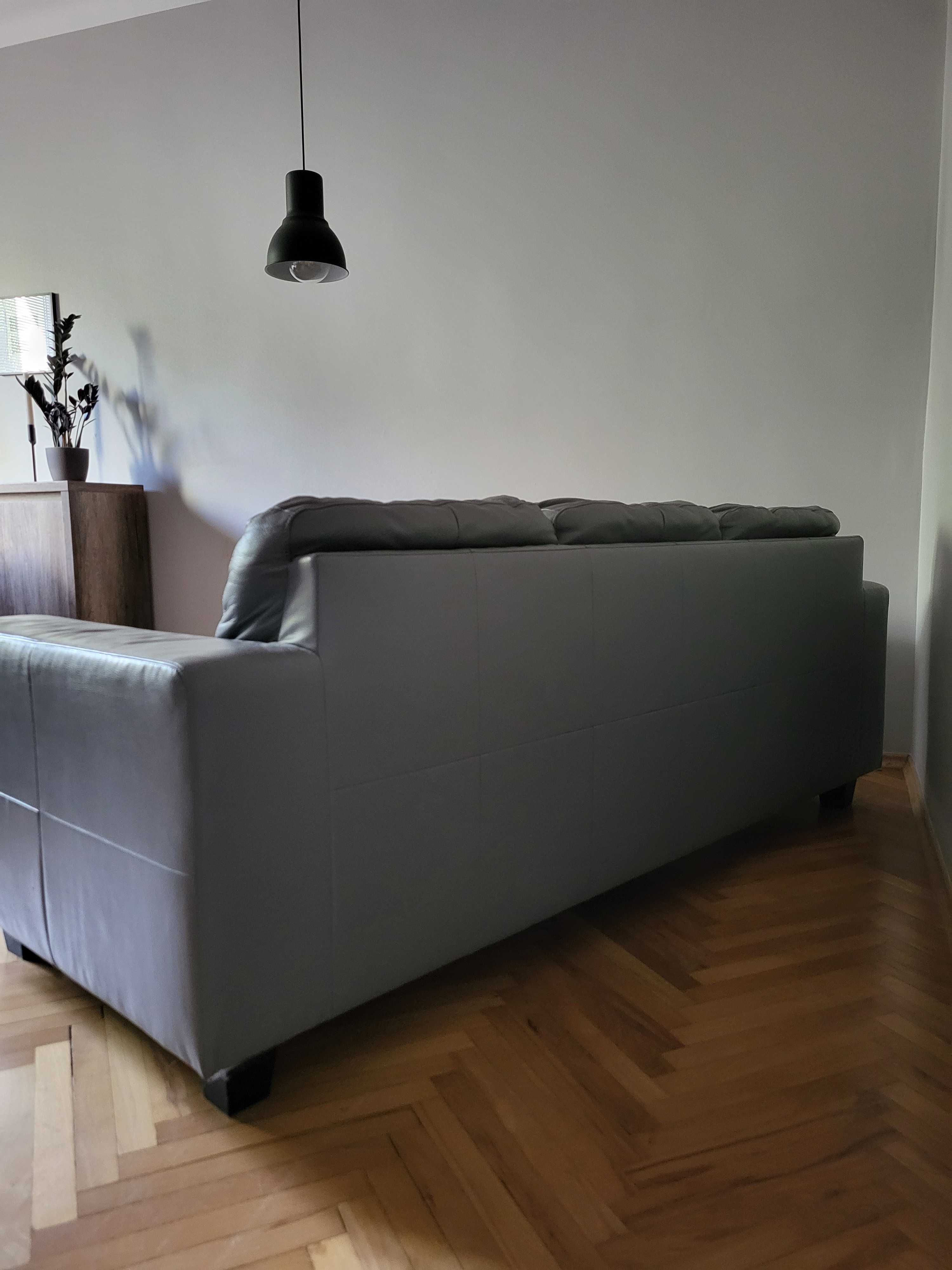 Sofa ze skóry kolor szary