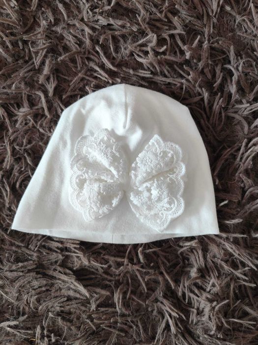 Czapka do chrztu, kolor ecru