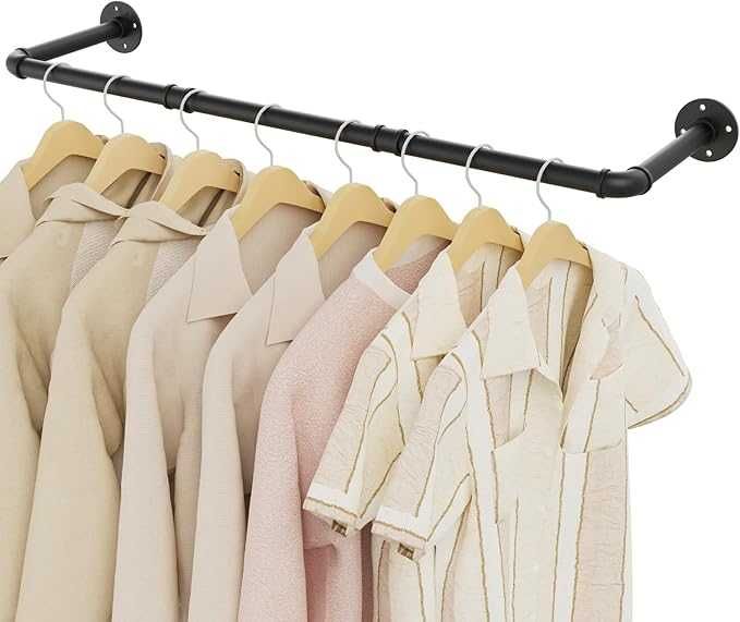 Wieszak na ubrania, 100 cm, czarny, w stylu industrialnym udźwig 45 kg