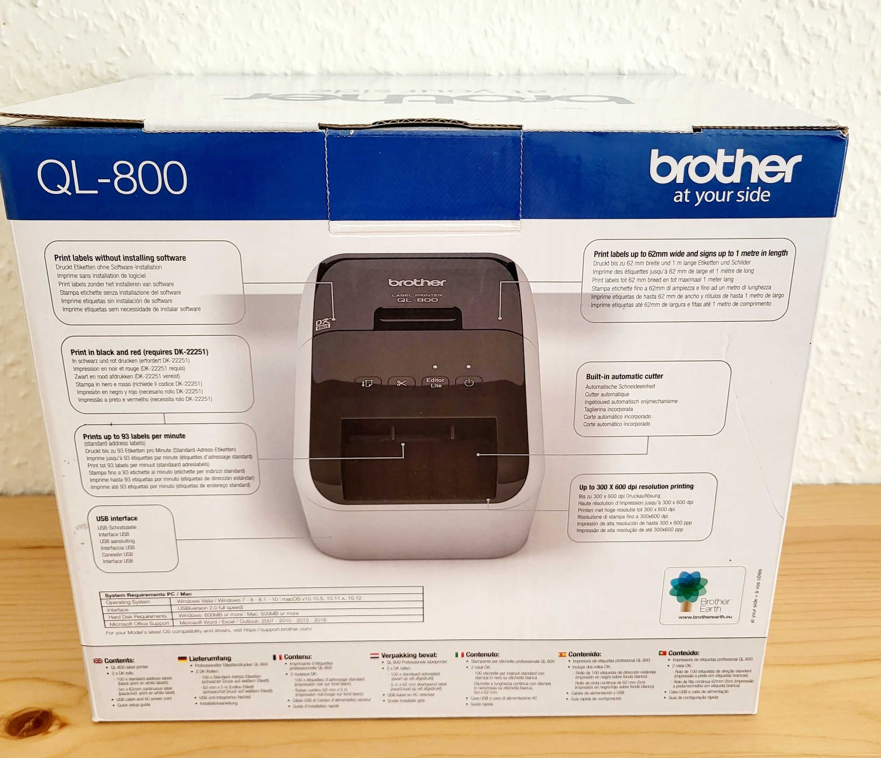 Принтер для друку наклейок (етикеток, штрих-кодів) Brother QL-800