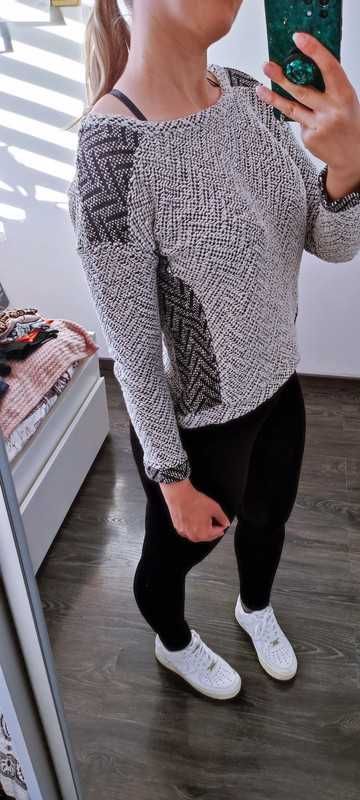 Sweter damski biały, czarny NA SYLWESTRA, ZIMA #y2k #00s #oversize