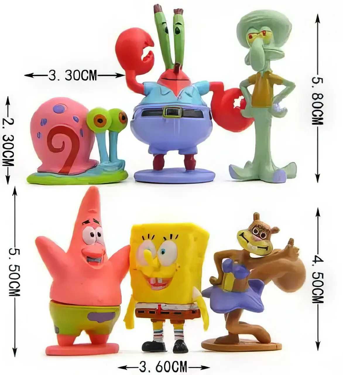 Набор фигурок 6в1 Губка Боб (СпанчБоб), 3-6 см - Spongebob (SB241503)