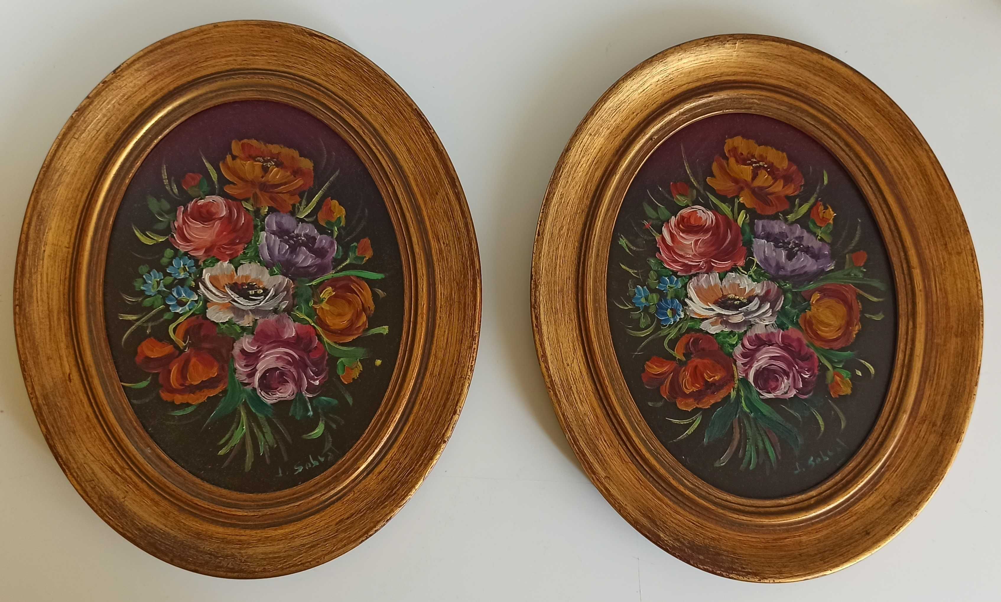 Quadros Ovais de Flores