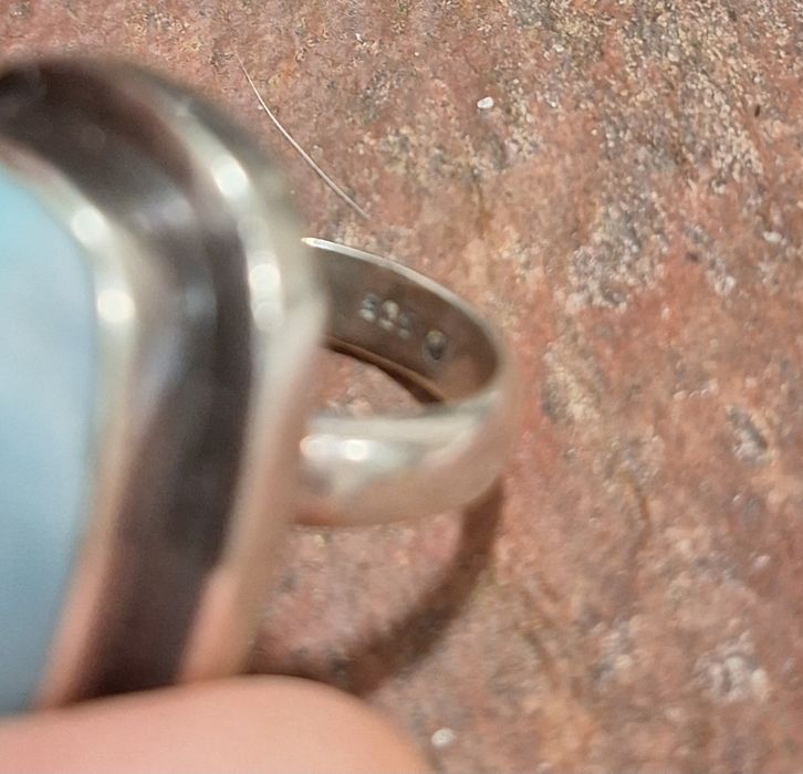 Pierścionek srebro larimar