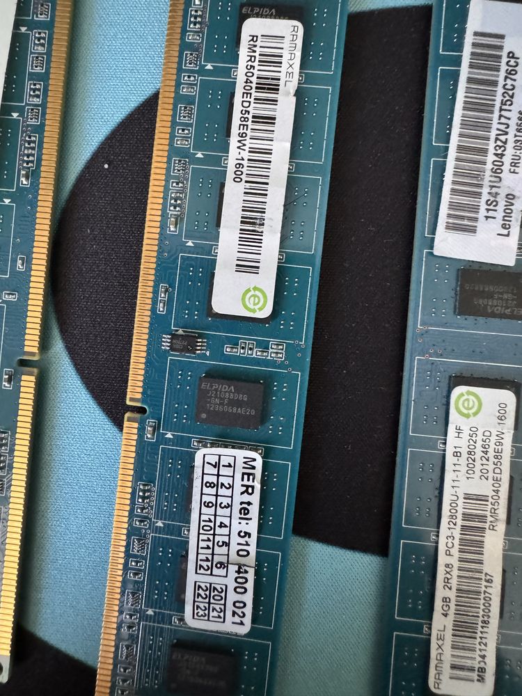 RAMAXEL kości RAM do płyty głównej 4x 4GB 2RX8 PC3-12800U