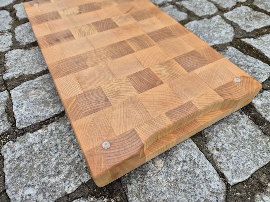Deska do krojenia sztorcowa 44 x 26 cm jasna drzewa brzoza ! Nowa !