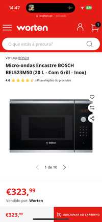 Vendo Microondas Bosch novo