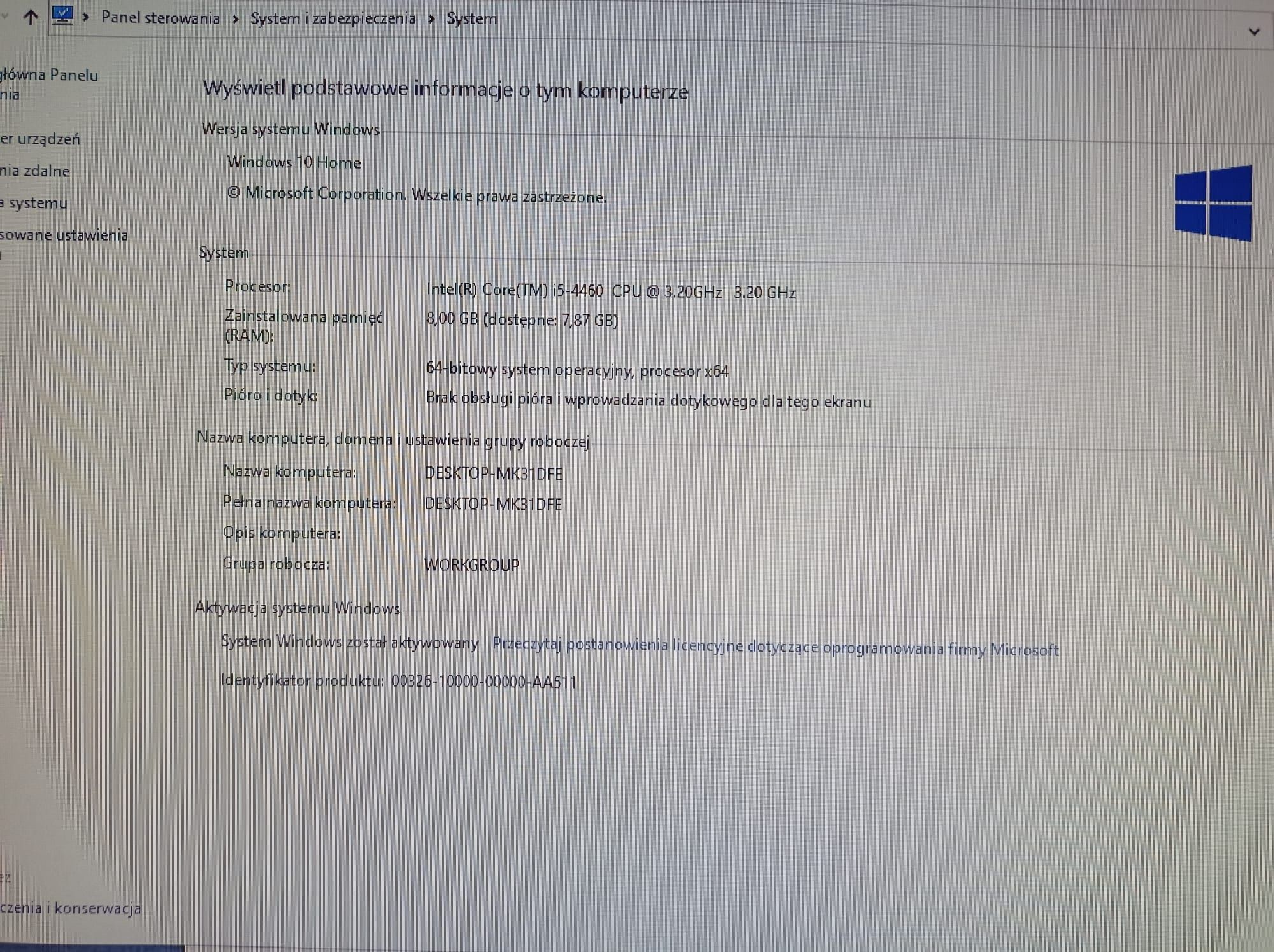 Komputer PC stacjonarny