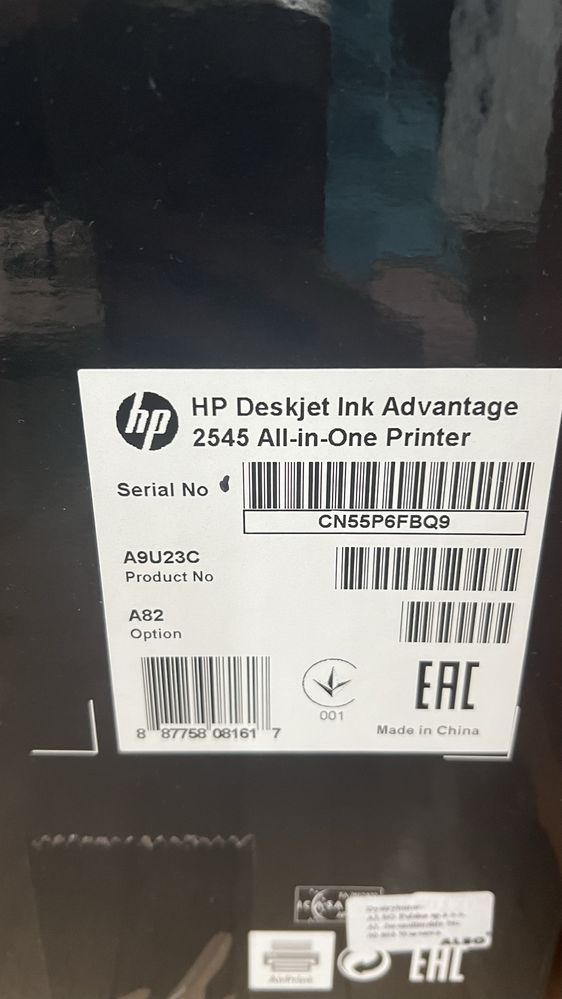Drukarka HP DESKJET INK ADVANTAGE  2545  wi-fi drukarka  HP 650