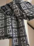 Szalik H unisex czarno-szary dwustronny
