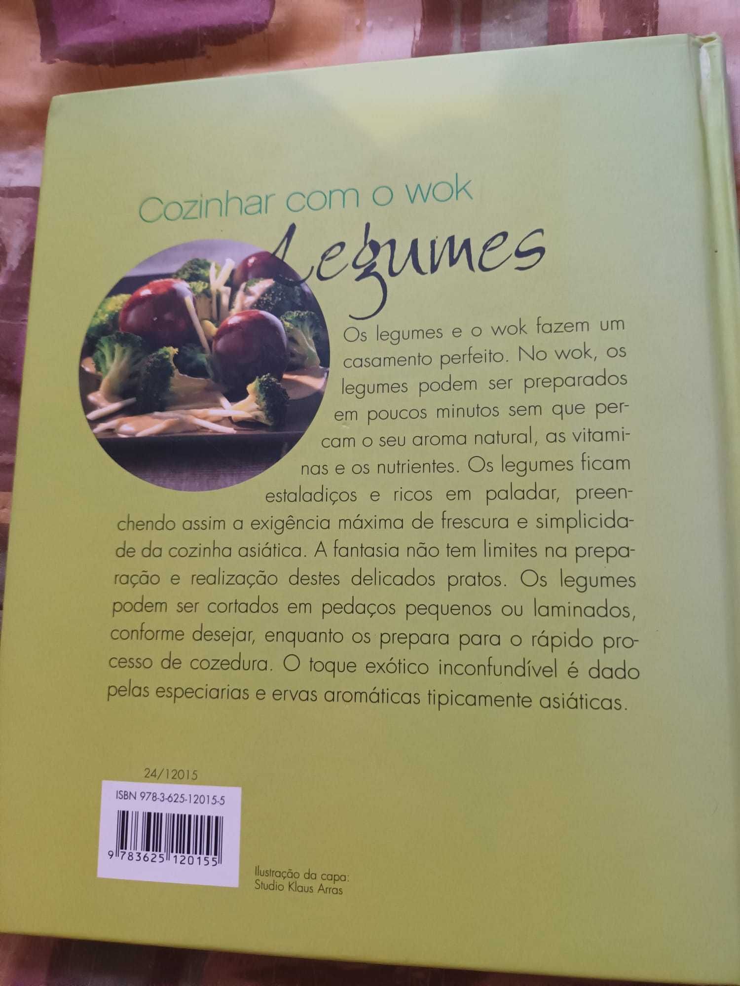 Livro "cozinhar com o wok legumes". Capa dura.