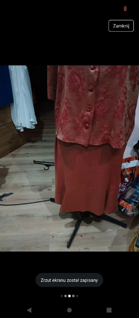 Garsonka żakiet i spódnica bordowe rozmiar XXXL