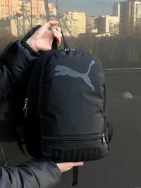 Рюкзак Черный с лого Puma, тканевый портфель пума для города, мужской