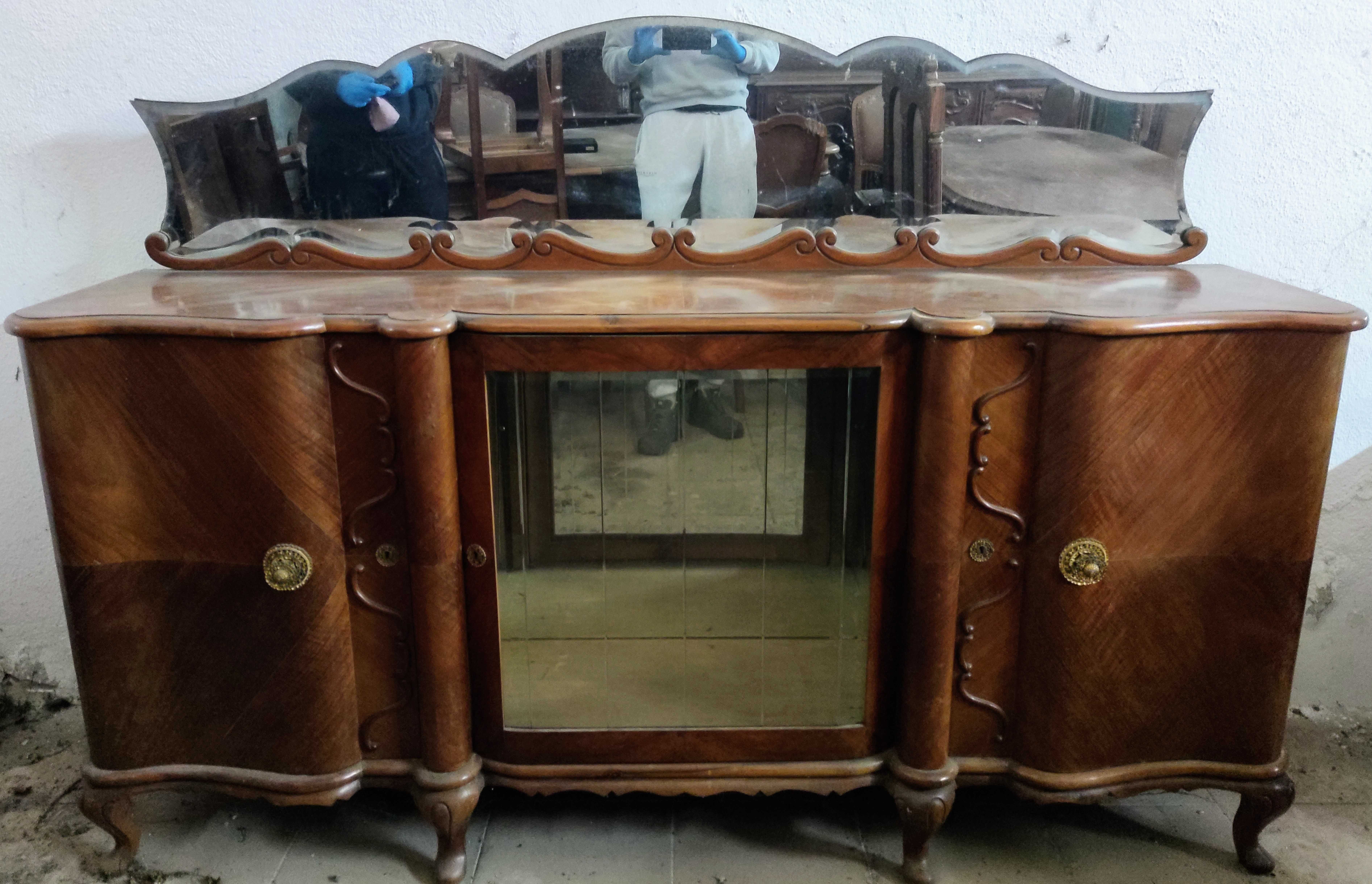 Conjunto de 15 peças de Sala Antigo Cerejeira