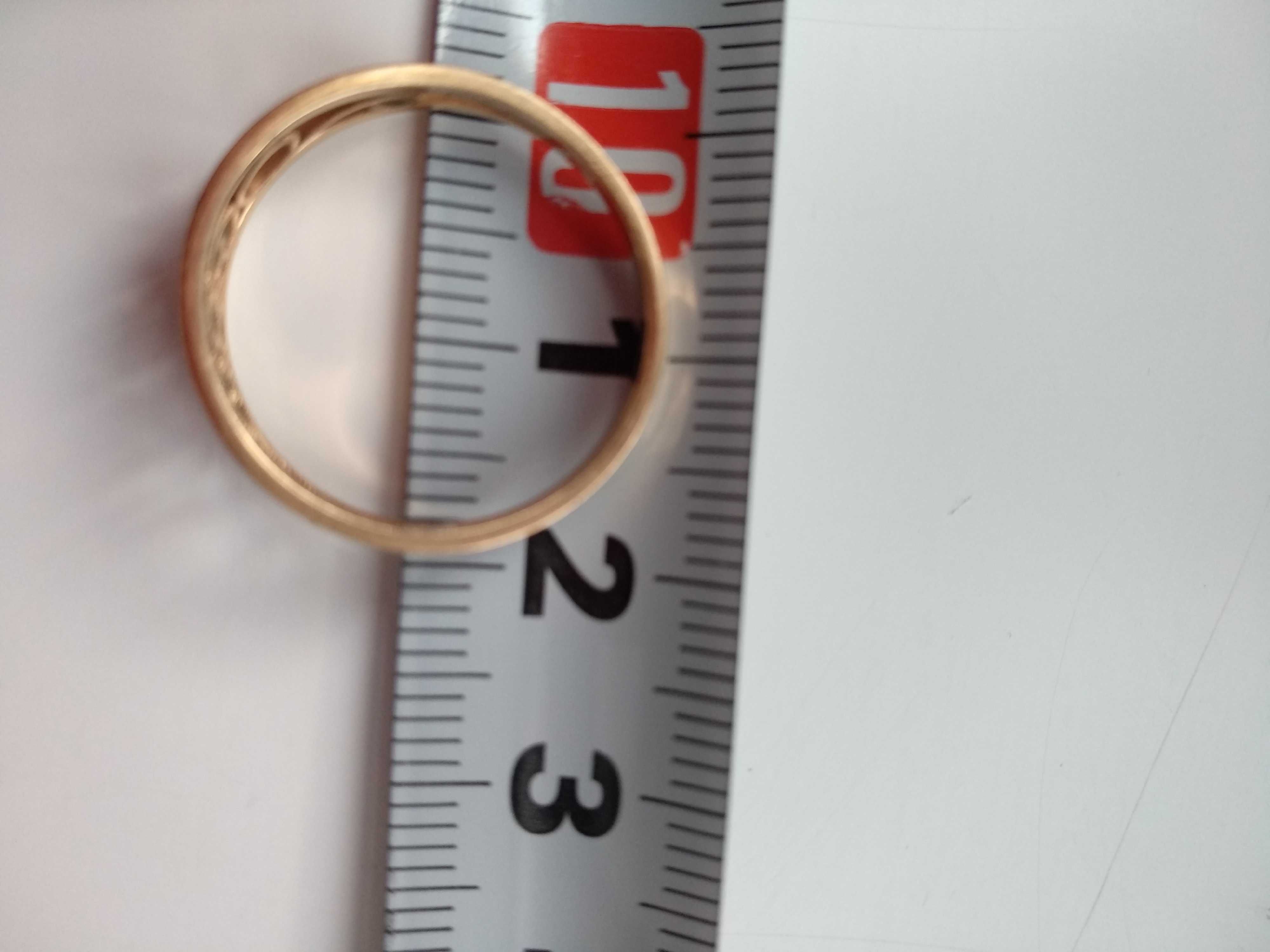 Pierścionek złoty 585 ażurowy filigran obrączka handmade