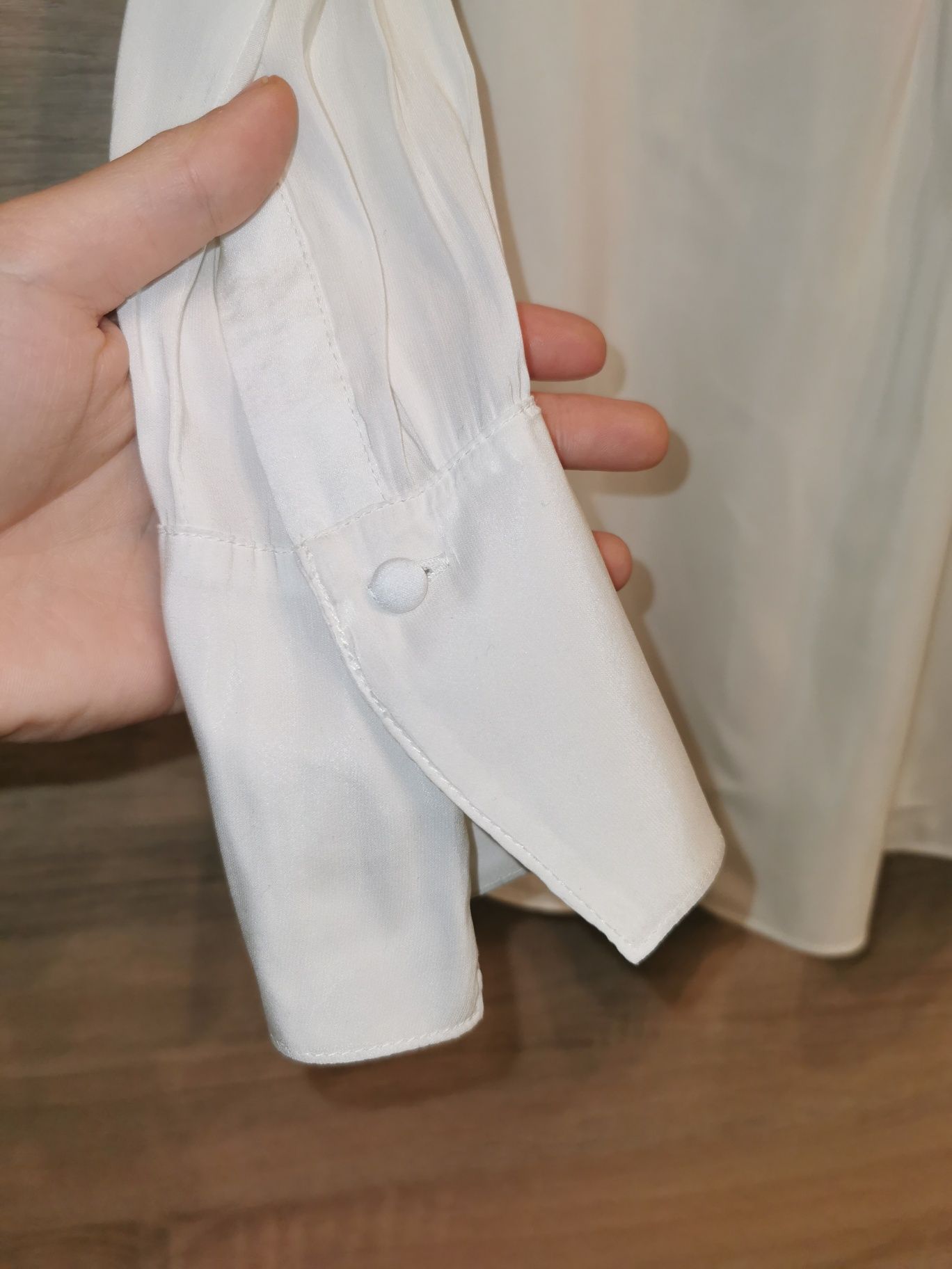 H&M 34 XS bluzka elegancka w serek na długi rekaw