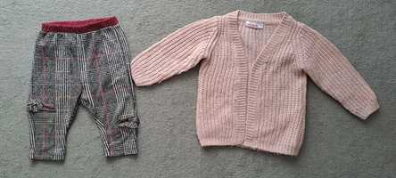 Ubranka dla dziewczynki zimowe (spodenki i sweterek) rozmiar 74