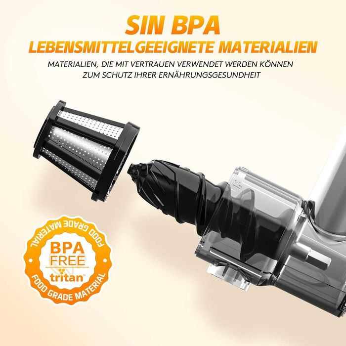 Sokowirówka wyciskarka wolnoobrotowa, z cichym silnikiem, z kubkiem