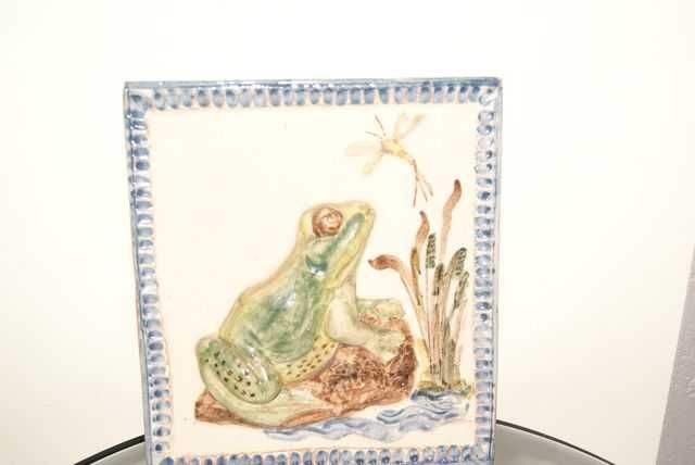 Kafel ceramika szkliwiona żaba