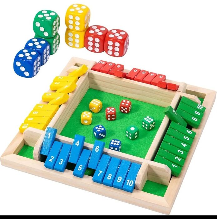 Игра Закрой коробку / Shut the box, популярная игра из дерева, цифры