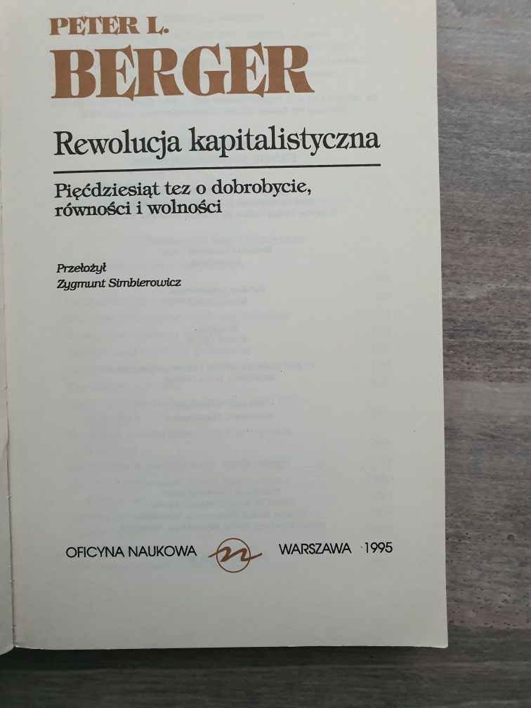 Ksiązka Peter Berger Rewolucja kapitalistyczna