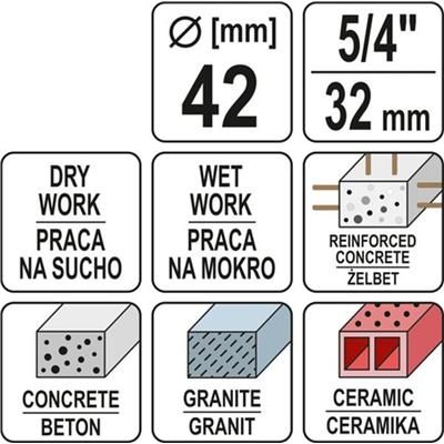 Wiertło koronowe do wiertnicy 42mm Yato