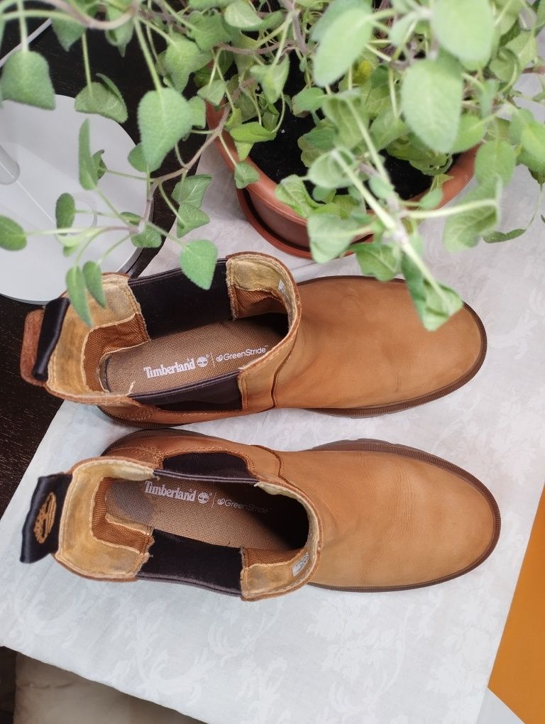 Черевики жіночі Челсі Timberland 24,5 cm демі коричневі, руді, койот