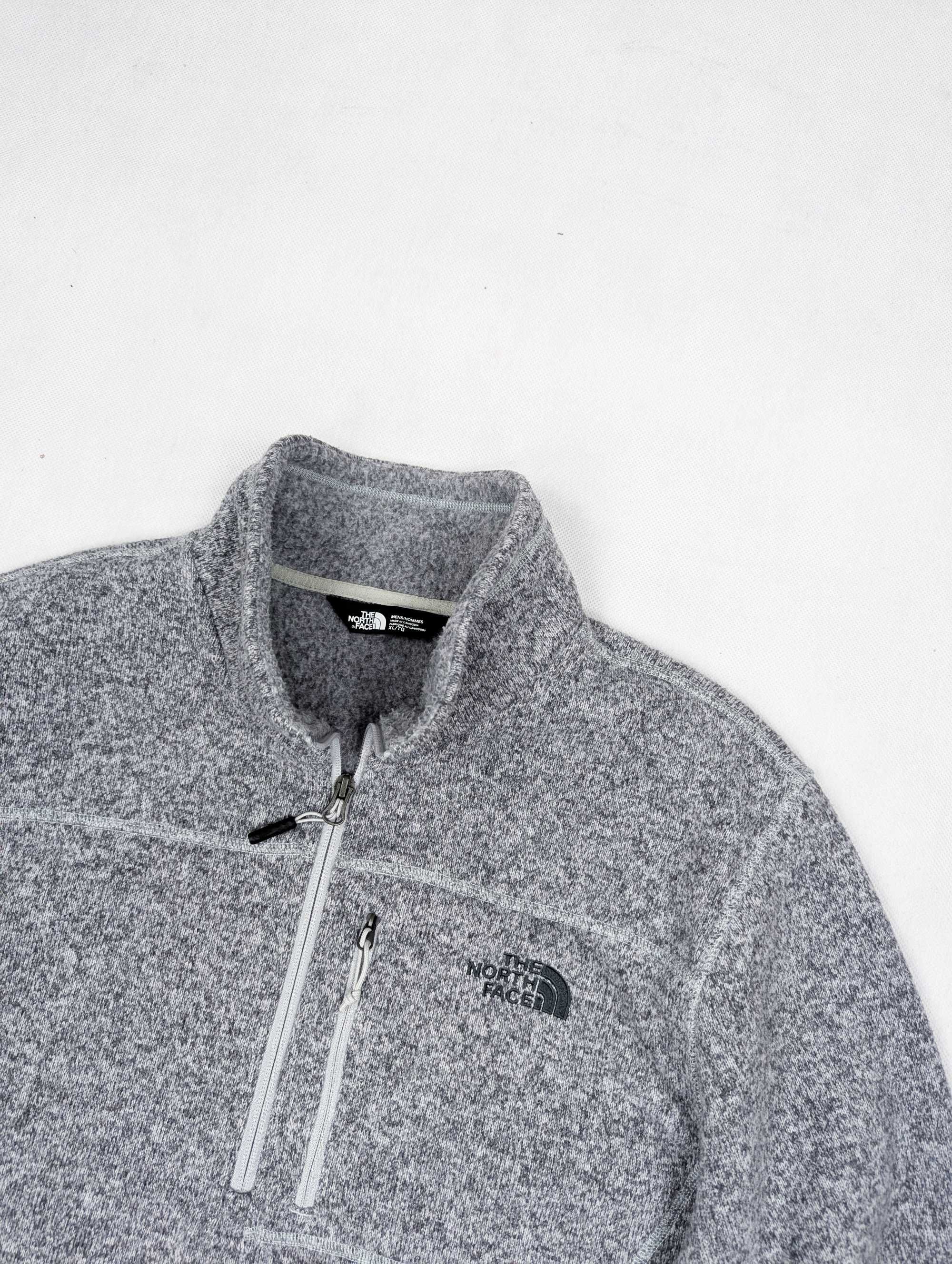 The North Face szary gruby polar bluza XL logo