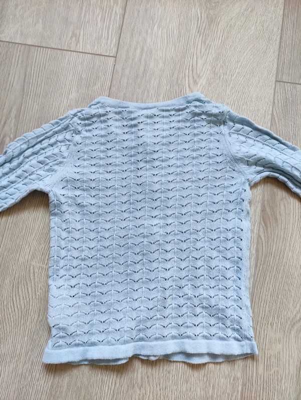 Niebieski ażurowy sweterek kardigan 86