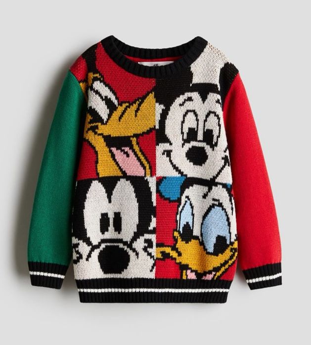 Żakardowy sweter Myszka Miki H&M 122/128