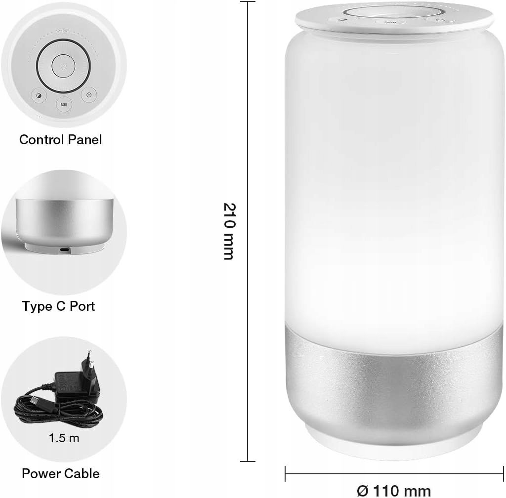 Lampa Stołowa Lepro Touch Dimmable Smart Biały, Wielokolorowy 5 W