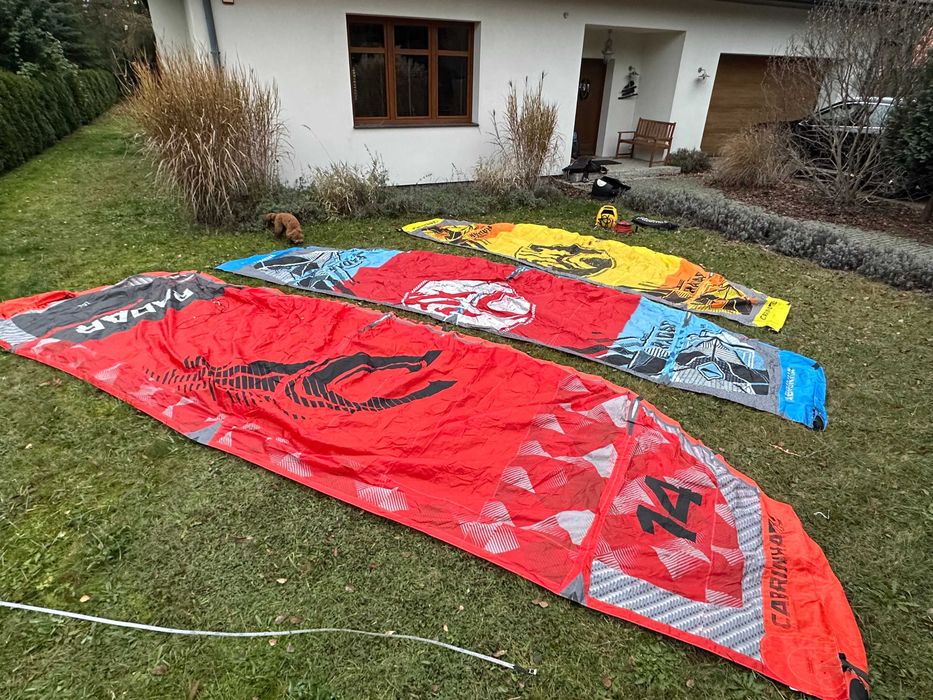 Zestaw set 3 pancernych kite 'ów Cabrinha Radar 7,10,14m+BAR  stan bdb