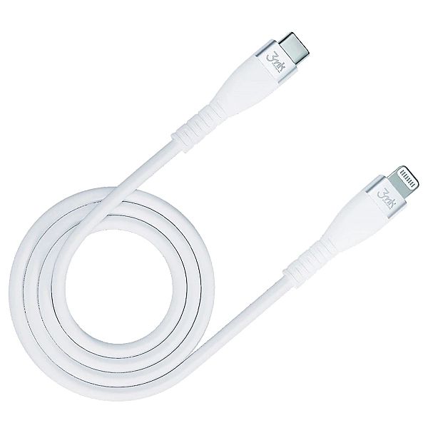 Kabel 3mk Hyper Silicone Cable USB-C / Lightning 20W 3A - biały