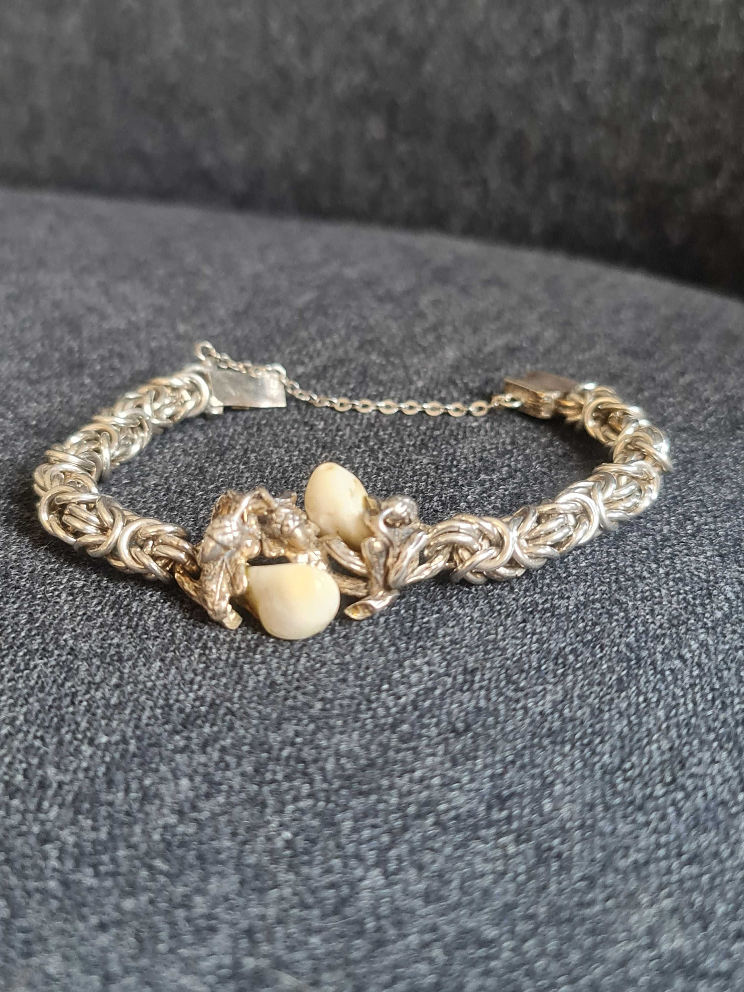 Srebrna bransoletka z grandlami - biżuteria myśliwska