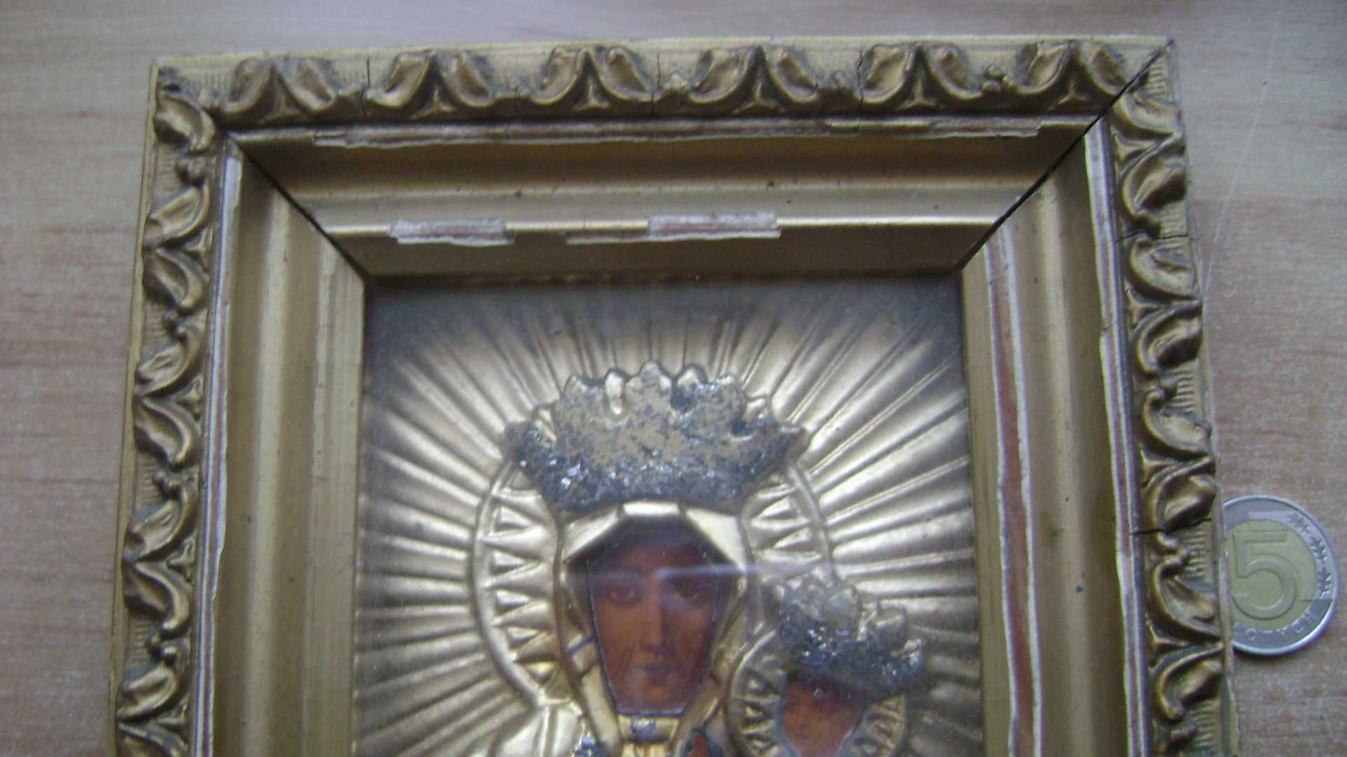 Starocie z PRL - Dewocjonalia = Obraz Matki Boskiej z Jezuskiem z PRL